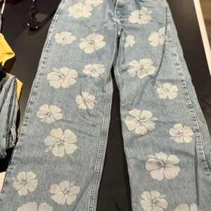 Zara Blue Floral Women Jeans